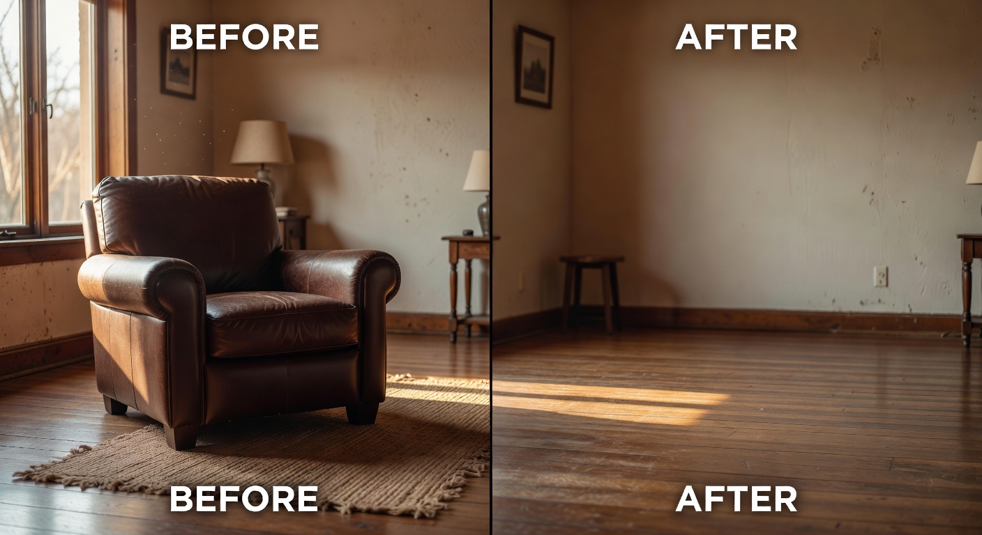 AI inpainting before and after