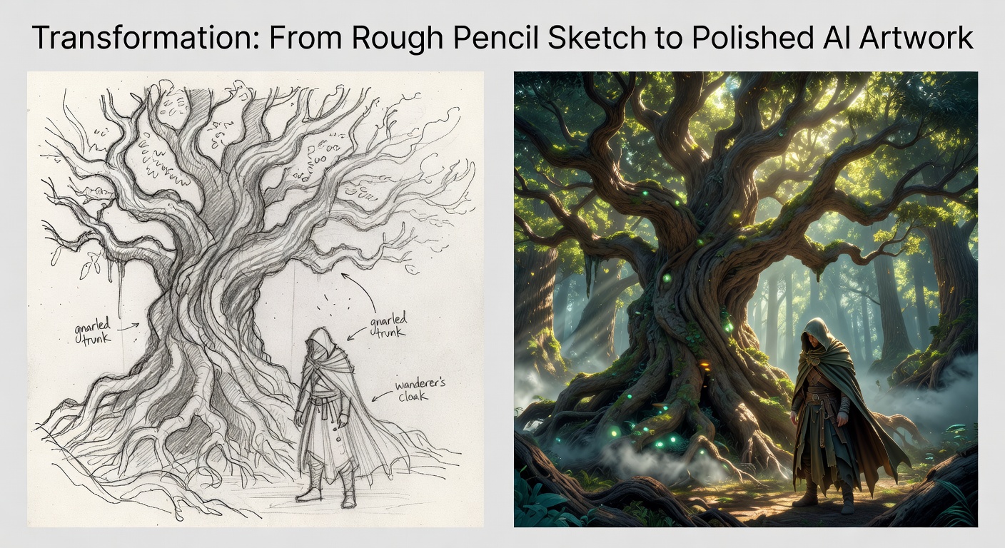 Sketch to art transformation