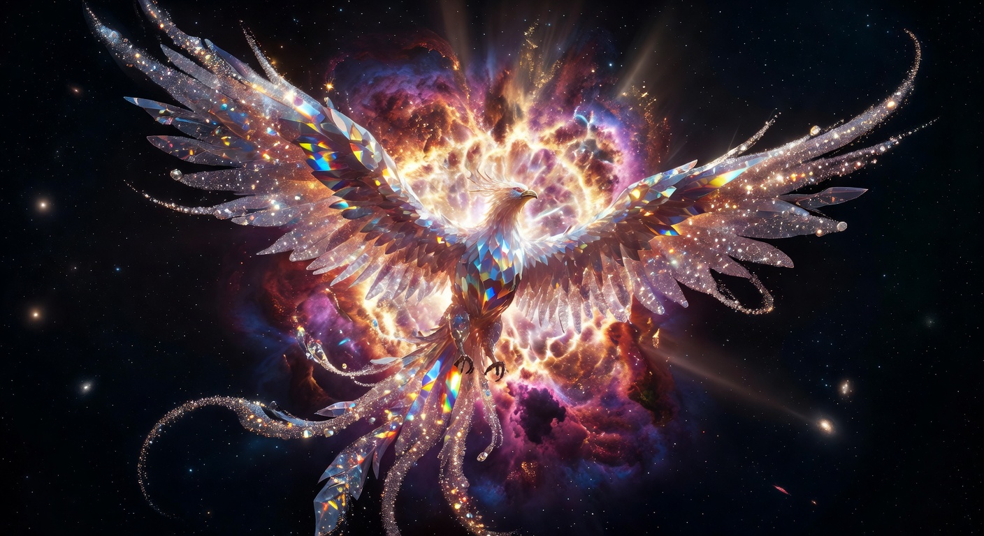 Crystalline phoenix emerging from a supernova